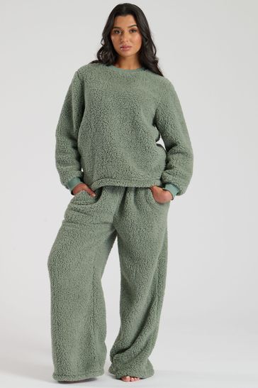 Buy Loungeable Borg Jumper and Wide Leg Lounge Set from the Laura Ashley online shop