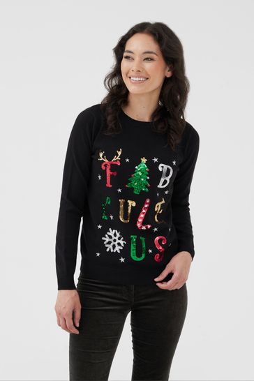 Society 8 Black Fabulous Christmas Jumper Women