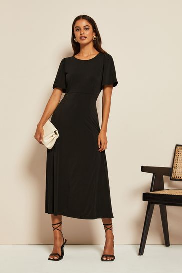 Angel Sleeve Midi Dress 