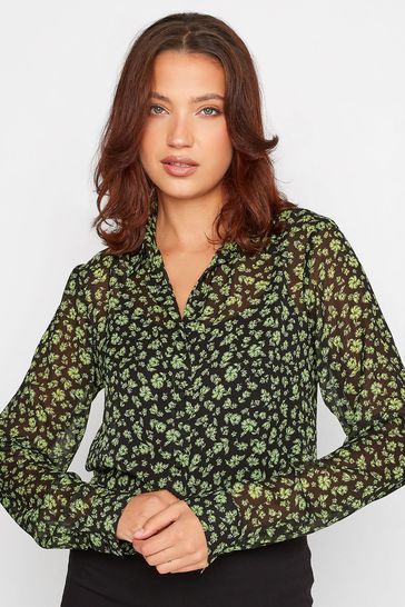 ladies black floral shirt