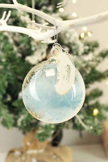 feather christmas baubles