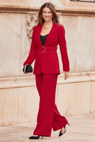 Red longline blazer best sale womens