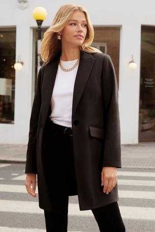 Friends Like These Black Tailored Single Button Coat