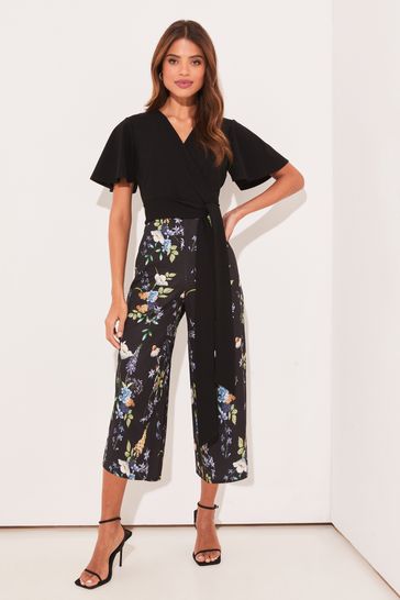 ale Sui Vi ses Buy Lipsy 2 in 1 Summer Wrap Flutter Sleeve Culotte Wide Leg Jumpsuit from  Next Lithuania