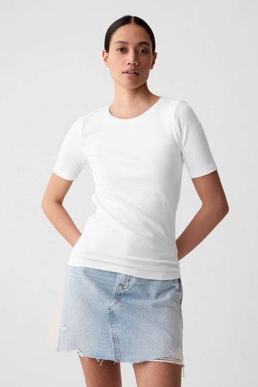 Gap White Modern Short Sleeve T-Shirt