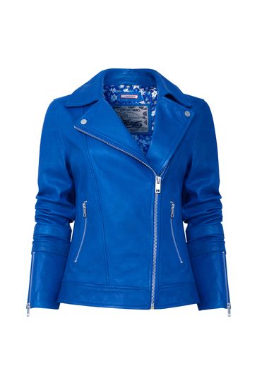 joe browns blue leather jacket