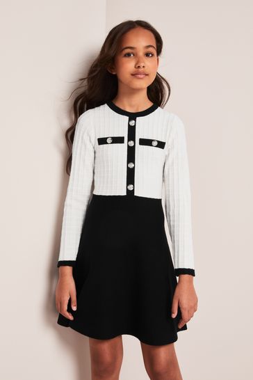 Lipsy black sales white dress