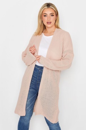 Yours Curve Pink Pointelle Cardigan