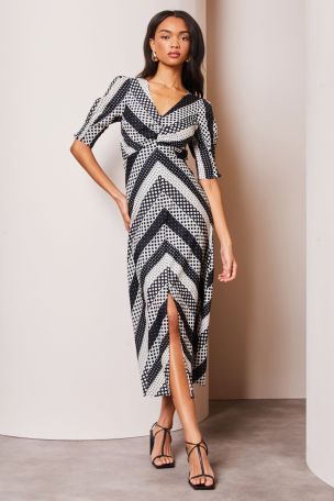 Lipsy spot hot sale wrap midi dress