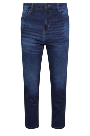 BadRhino Big Tall Dark Blue Washed Denim Jeans