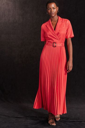 Buy Pleated Short Sleeve Dress from Next