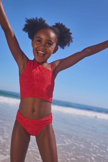 Red One Shoulder Bikini 3 16yrs