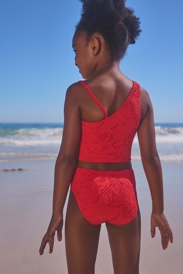Red One Shoulder Bikini 3 16yrs
