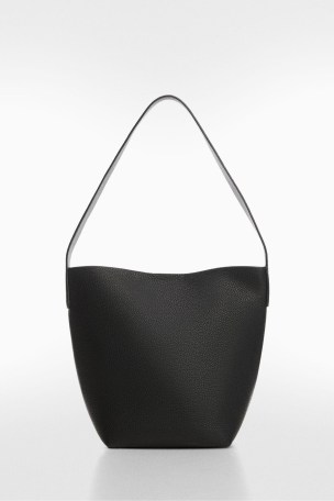 Buy Mango Leather Effect Bucket Black Bag from the Laura Ashley