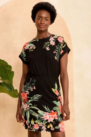 Black jersey mini dress online
