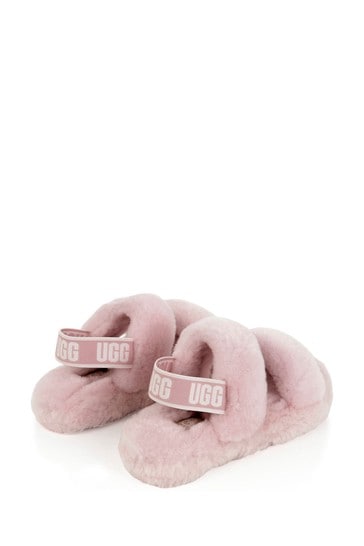 pink fluffy ugg slippers