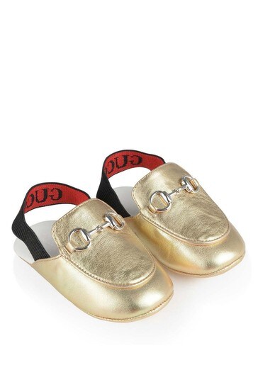 GUCCI Gold Leather Pre Walkers