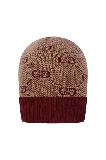 Baby GG Wool & Cotton Burgundy Hat