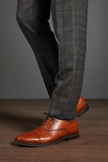 Signature men's brogue cap toe oxford dress shoes outlet