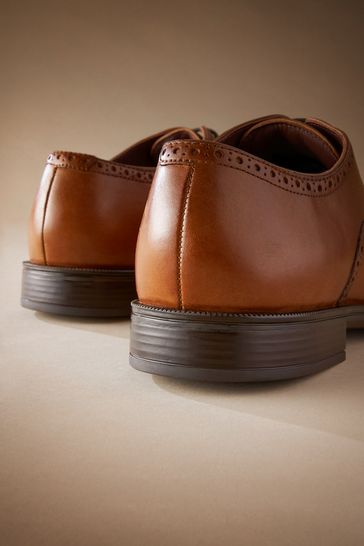 Tan Brown Signature Toe Cap Oxford Shoes