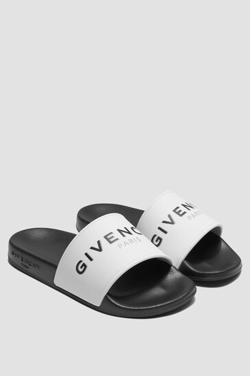 Givenchy Kids White Sliders | Childsplay Clothing