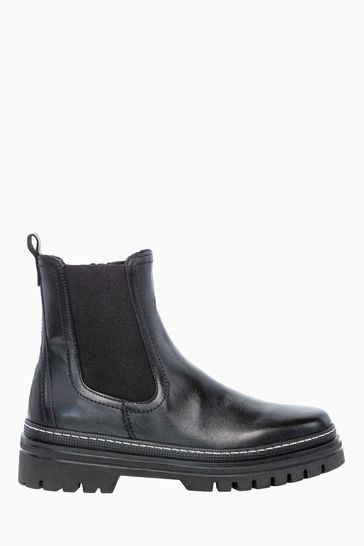 Buy Gabor Black Gazania Leather Chelsea Boots from the Laura