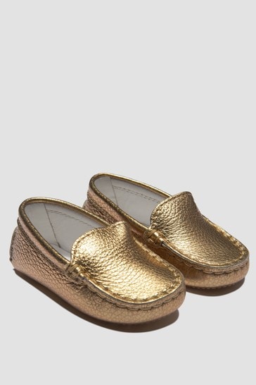 Baby Girls Gold Loafers