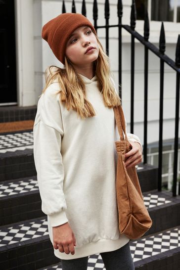 Ecru Cream Longline Hoodie 3 16yrs