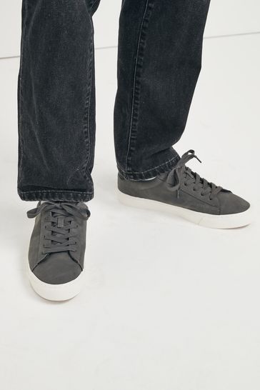 Grey Regular Fit Perforated Side Trainers