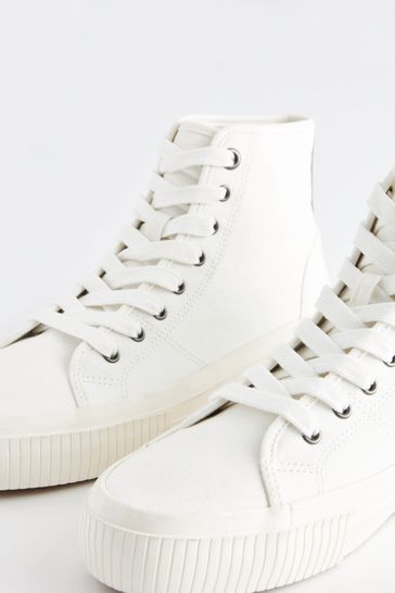 White Canvas High Top Trainers