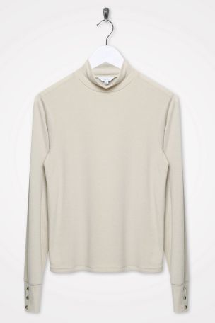 beige roll neck top