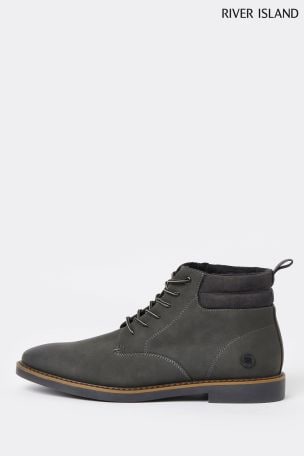 river island mens grey boots