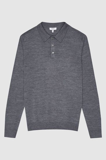 Reiss Trafford Merino Wool Polo Shirt 