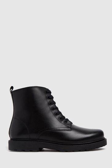 Buy Schuh Kids Black Creator Lace-Up Boots from Next Luxembourg