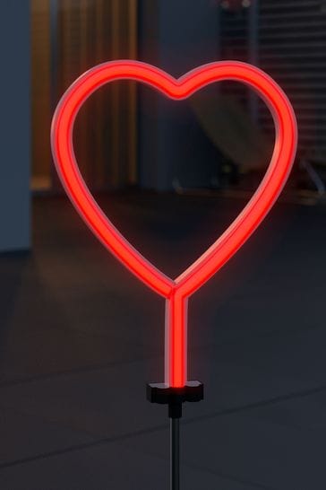 Red neon shop heart light