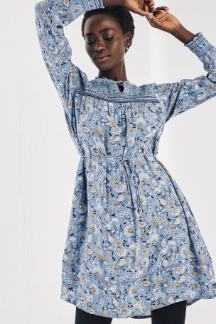 FatFace Blue Lucy Festival Floral Dress ...