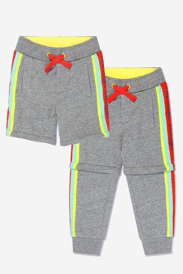 Boys Cotton 2-In-1 Joggers in Grey
