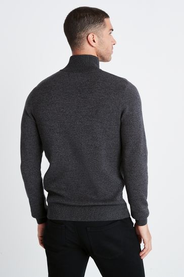 Buy Regular Cotton Premium Zip Neck Jumper from Next