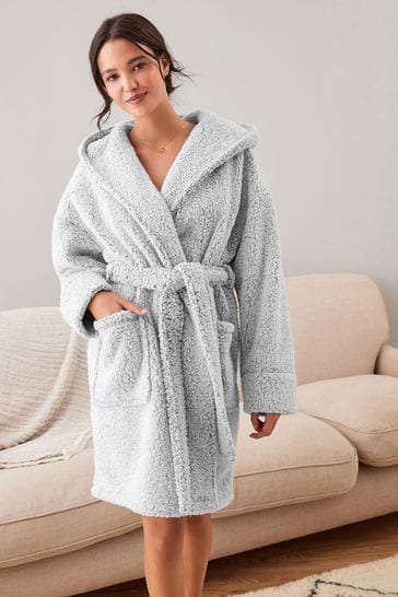 Womens White Polar Bear Supersoft Fleece Bathrobe