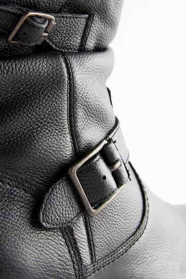 Buy Forever Comfort Leather Faux Fur Lined Slouch Ankle Boots from Next