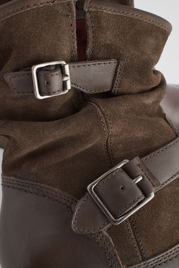 Brown slouch ankle boots top
