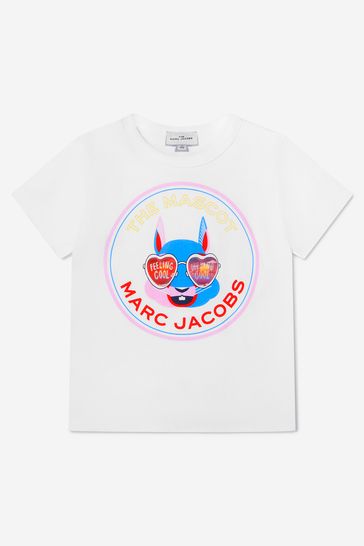 Girls Organic Cotton Mascot T-Shirt in White