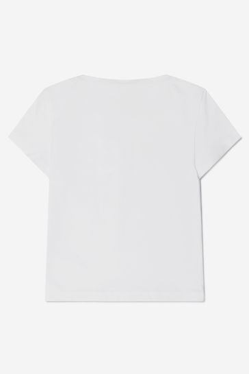 화이트 의 여자 유기농 면 로고 티셔츠