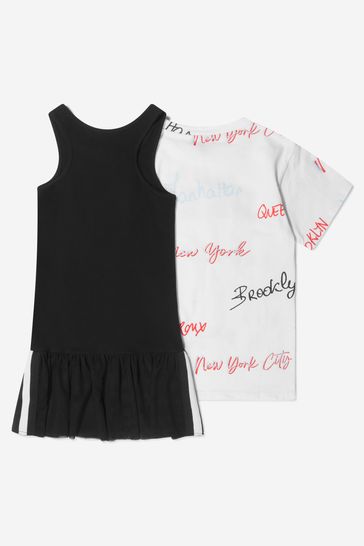 Girls Cotton Two-In-One Dress