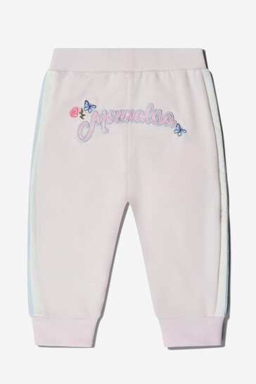 Baby Girls Cotton Rose Joggers in Pink