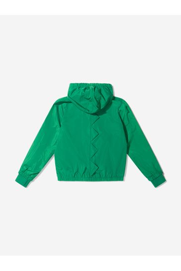 Boys Showerproof Hooded Crocodile Jacket in Green