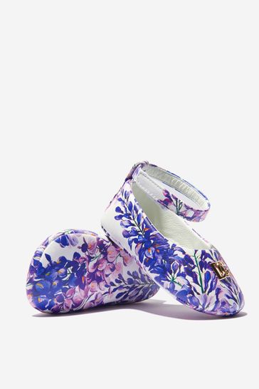 Baby Girls Leather Wisteria Ballerina Shoes in Purple
