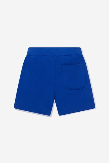 Baby Boys Cotton Logo Shorts in Blue