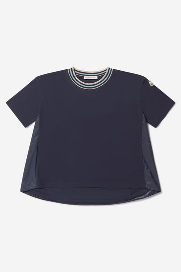 Girls Short Sleeve Logo T-Shirt in Navy