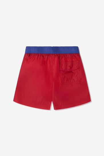 Boys Branded Swim Shorts in Red
